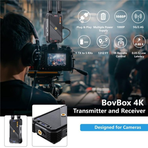 BOVBOX 082 1080P H.265 Émetteur-récepteur HDMI sans fil à faible latence 400 m, prise : SH58031525-07
